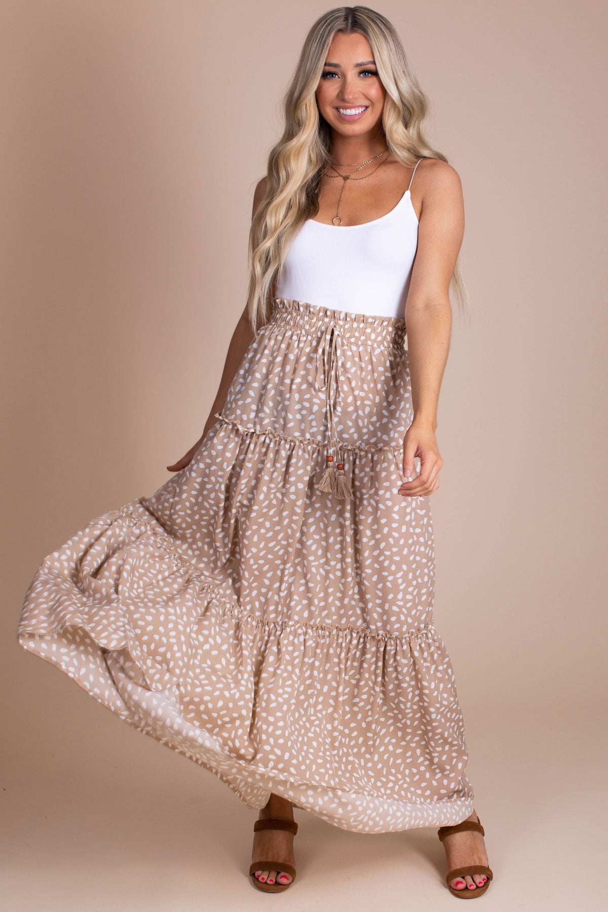 Tiered Maxi Skirt For Women
