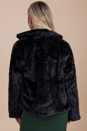 boutique women's long sleeve black coat