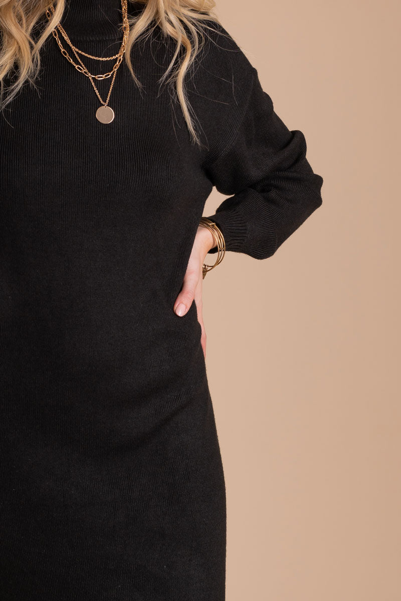 LPA Fallon Sweater Dress in Black | REVOLVE