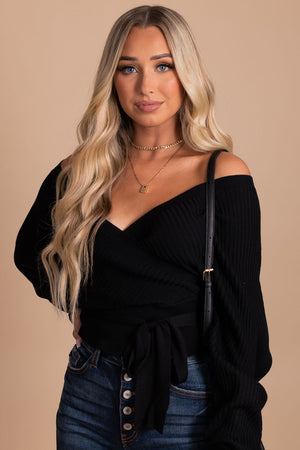 boutique women's off shoulder top for fall