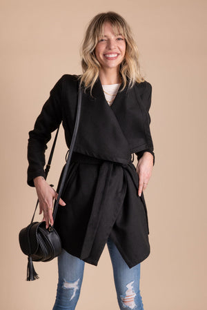 women's black blazer coat for fall and winter