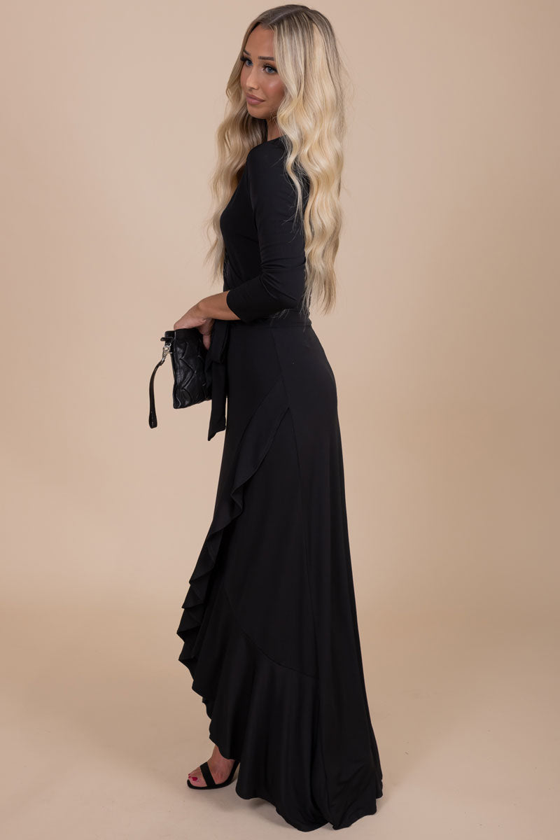 black floor length maxi dress
