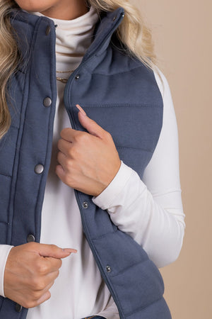 women's boutique quilted vest for fall and winter