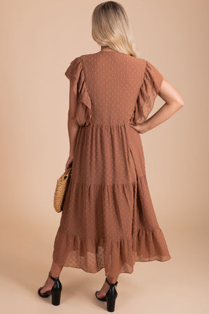 women's textured tiered accent ruffled maxi dress