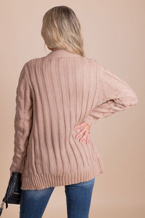 long sleeve knitted cardigan sweater