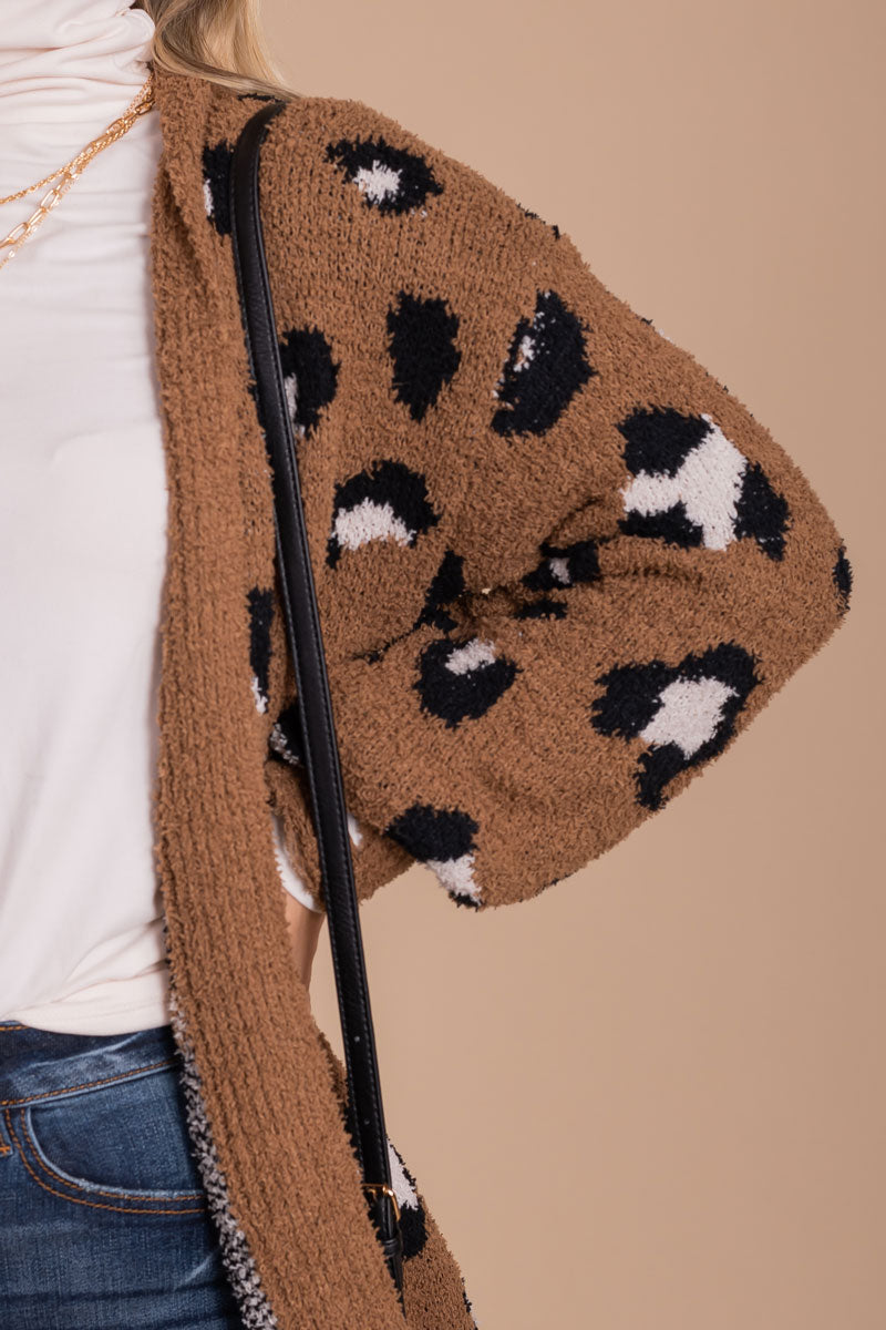 Chunky leopard sale print cardigan