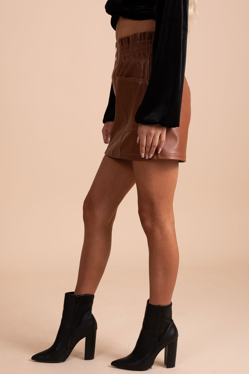 brown mini skirt for special occasions
