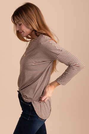 women's boutique long sleeve striped top
