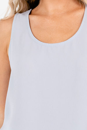 Women's Rounded Neck Tank Top in Light Gray