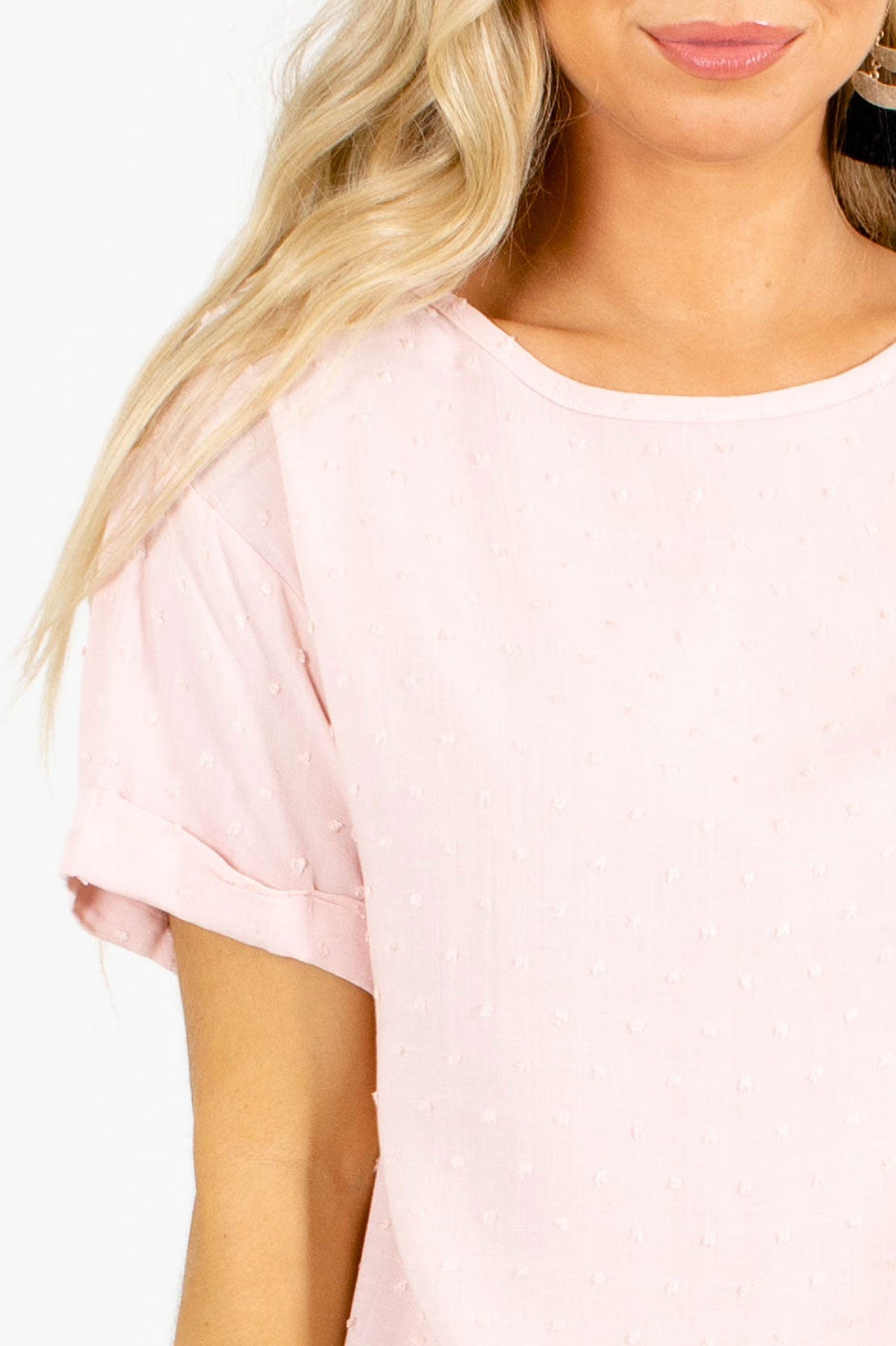 Women's Textured Blouse in Pink