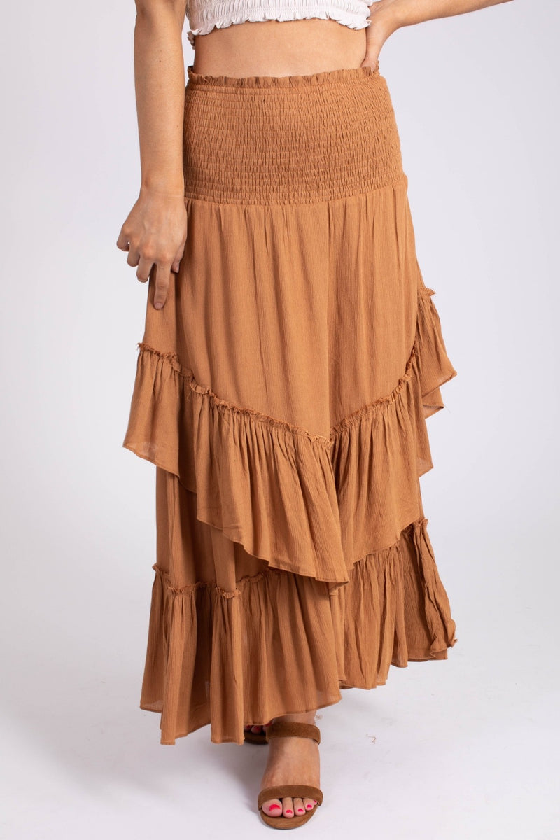 Desert Gypsy Maxi Skirt - Dark Orange