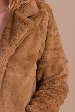 women's brown fur coat for fall and winter