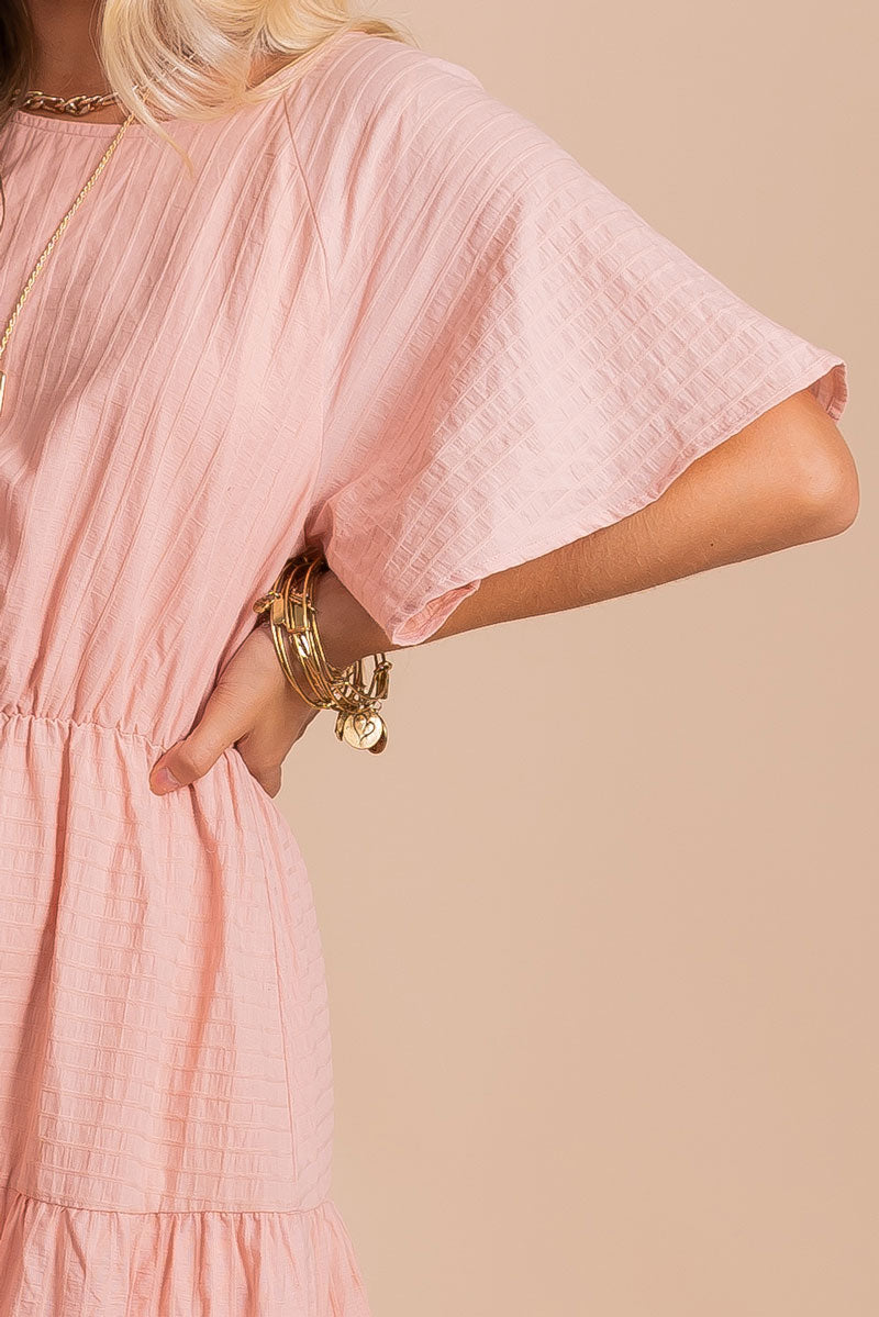women's light pink mini dress