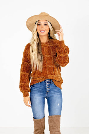 Fields of Gold Camel Chenille Sweater