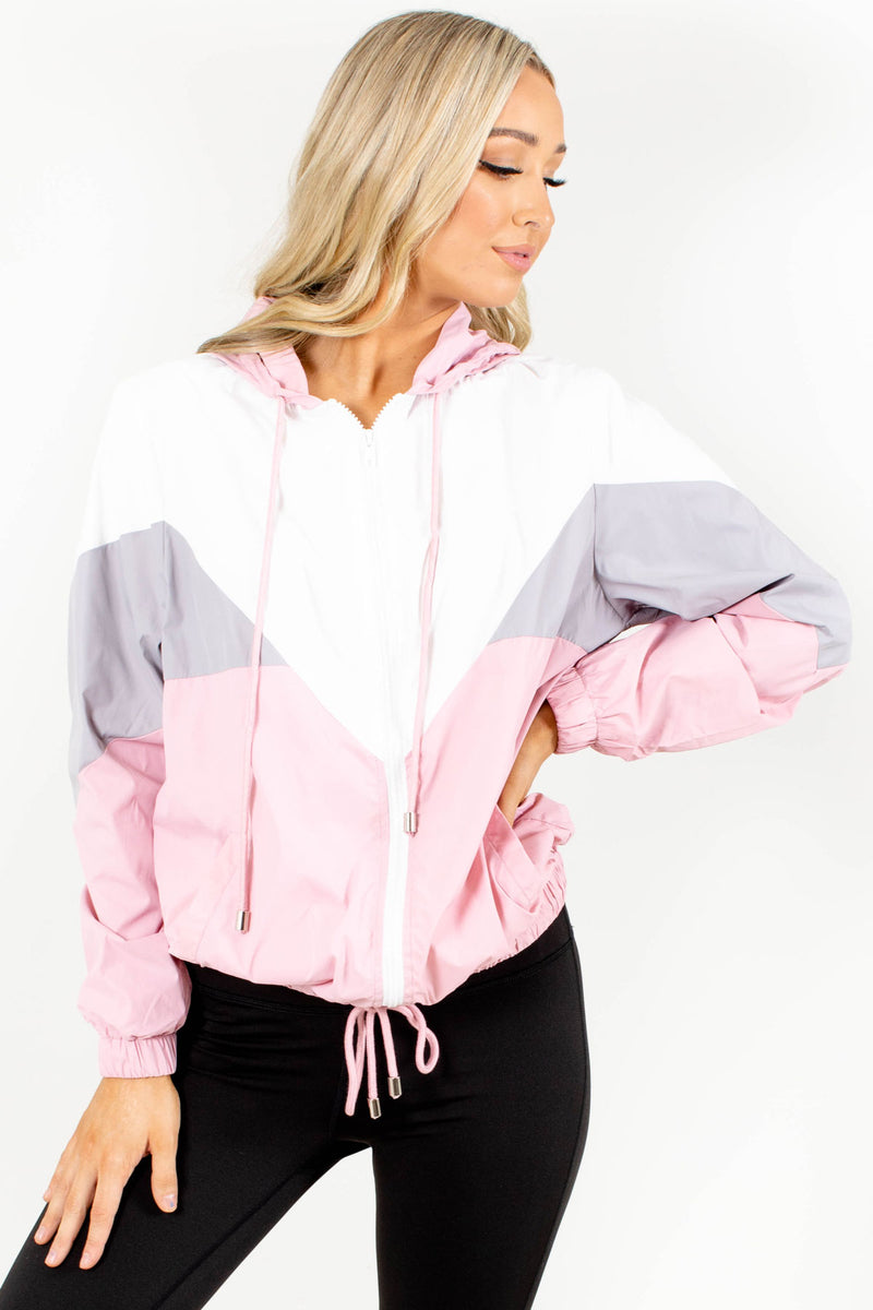 Far From Over Color Block Windbreaker | Women's Clothing Boutique ...