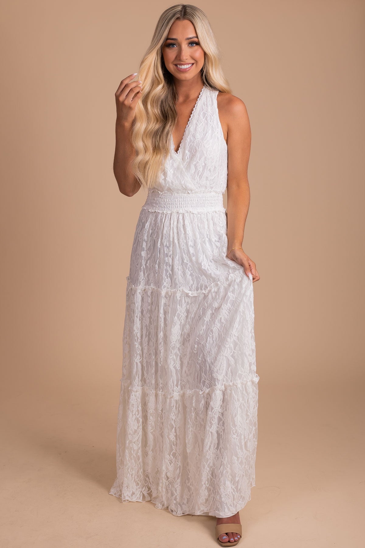 white lace special occasion maxi dress