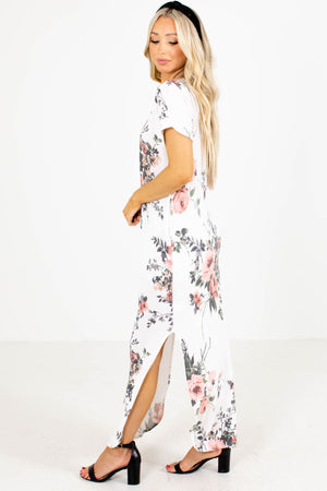 White Floral Maxi Dress for Women