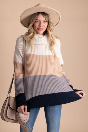boutique striped ribbed sweater