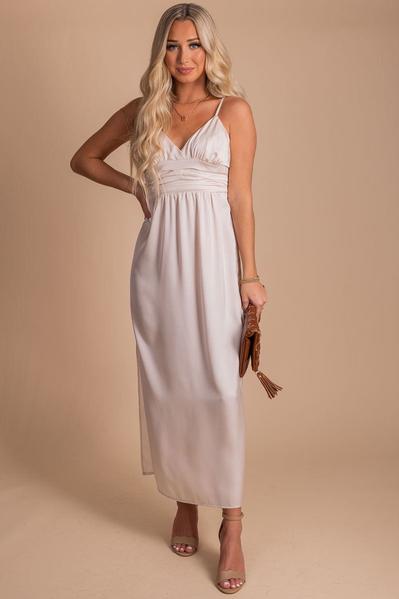 boutique white slip dress for women