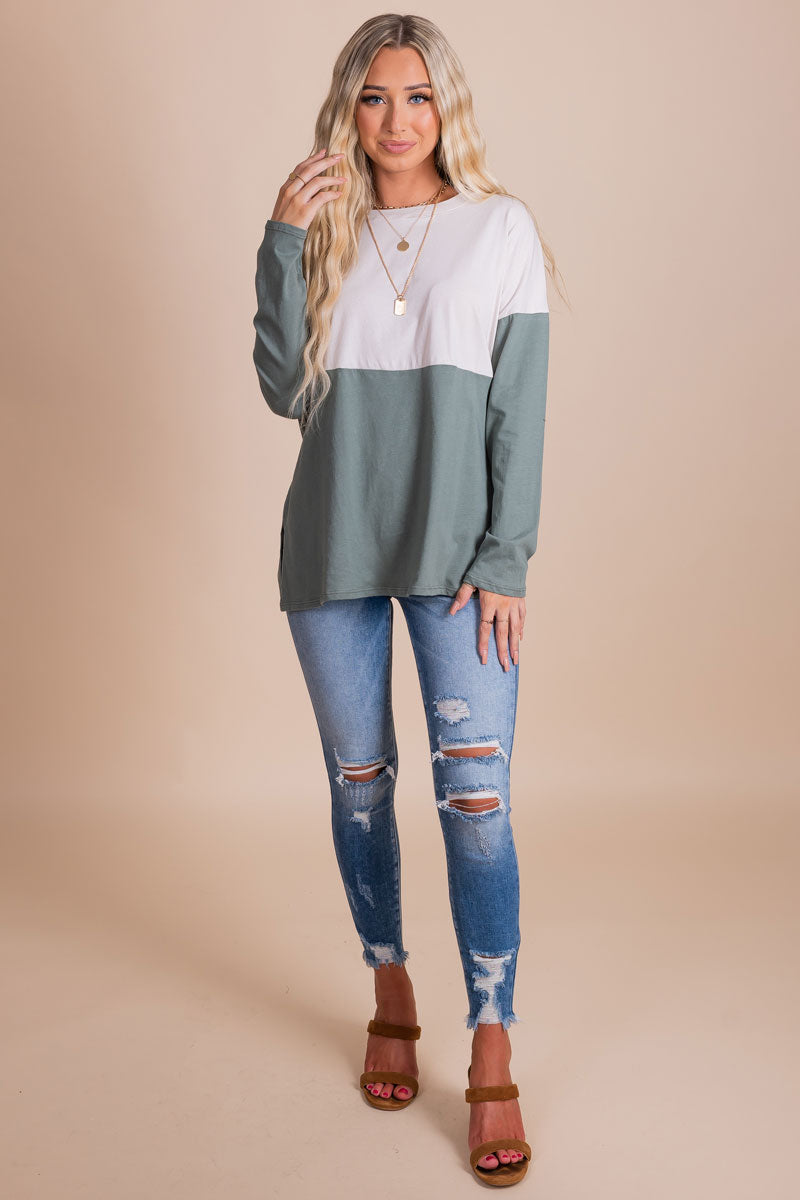 women's boutique long sleeve shirt for fall and winter