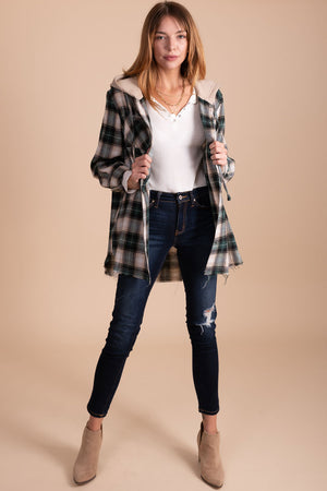 women's boutique plaid shacket for the holidays