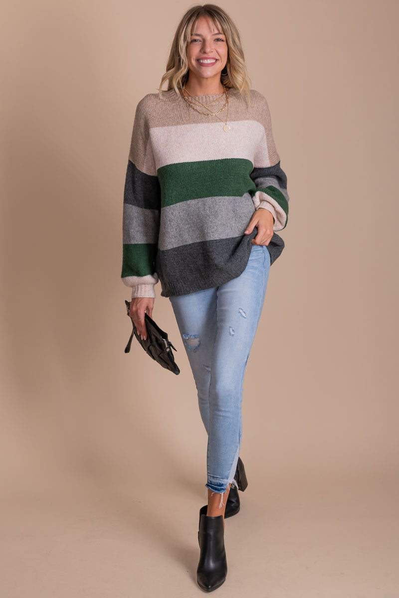 striped pullover sweater