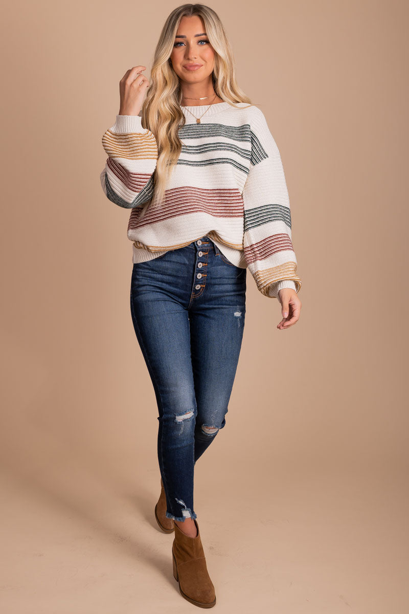 colorful boutique striped sweater