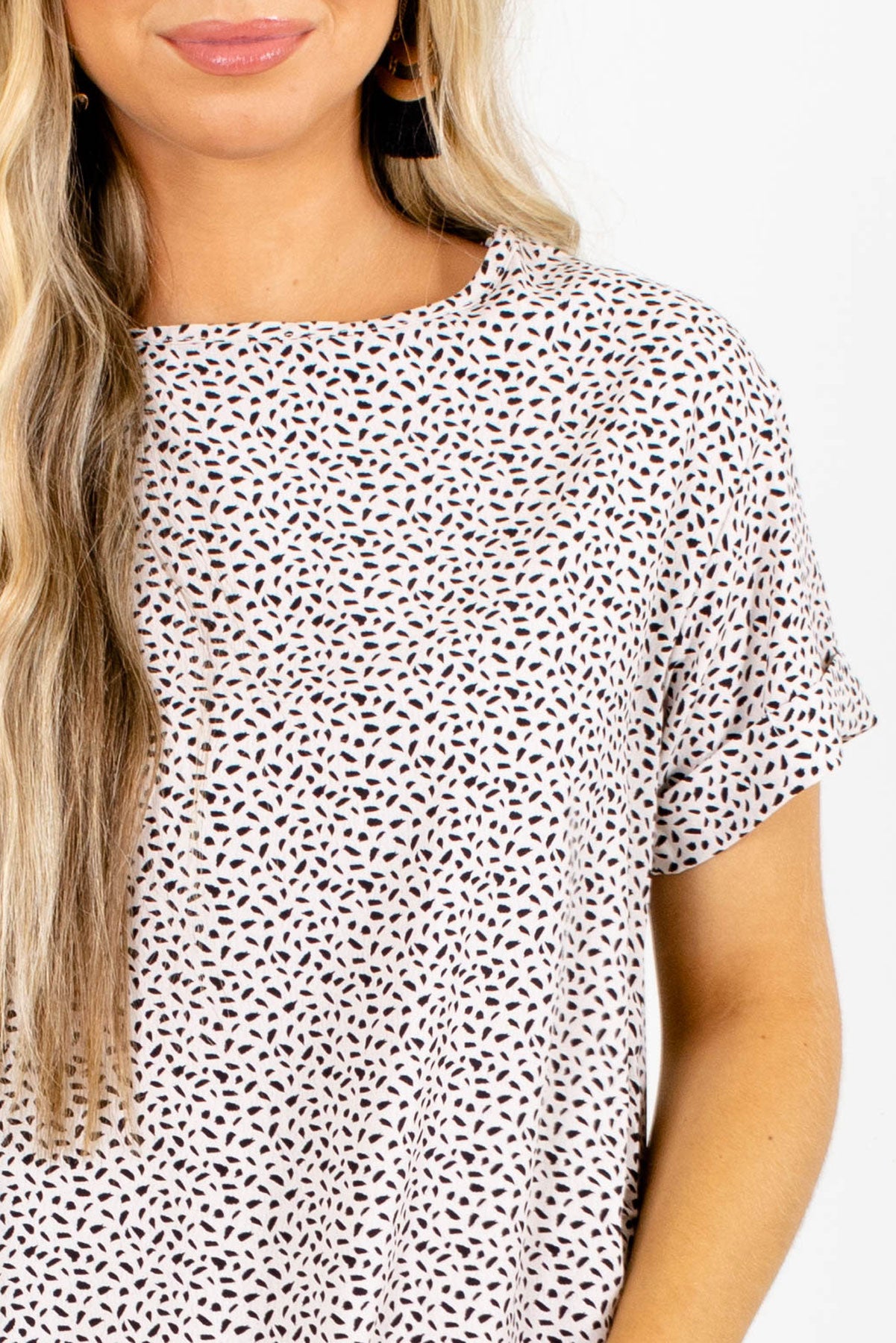 Patterned Design on White Boutique Top