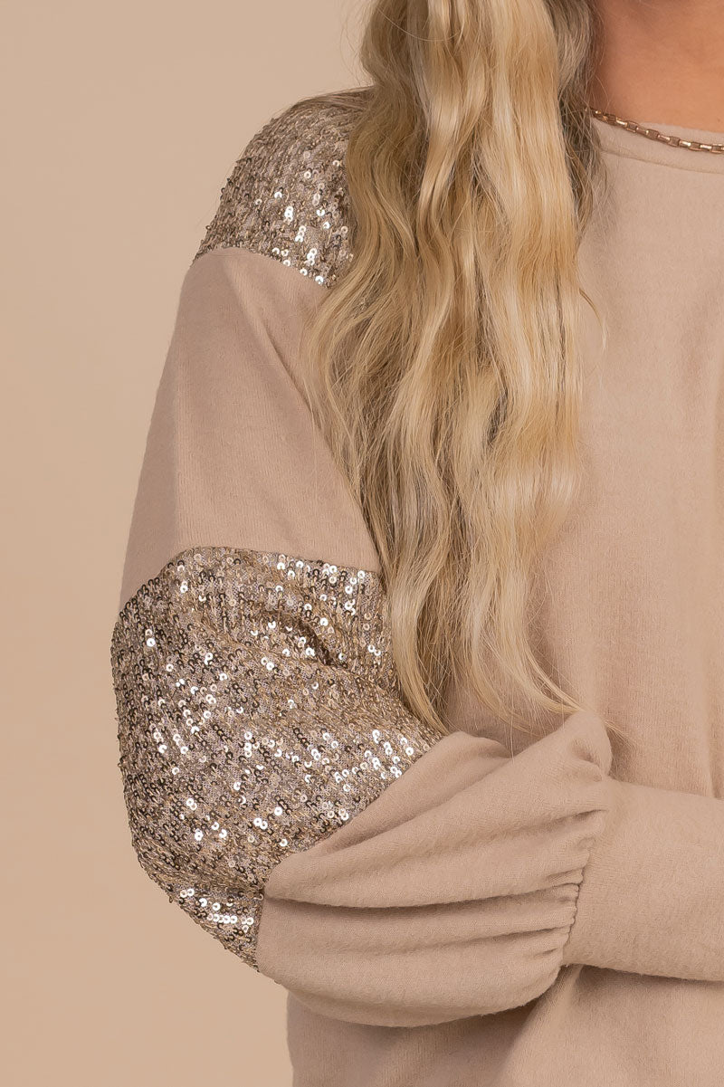 boutique fall and winter sequin top