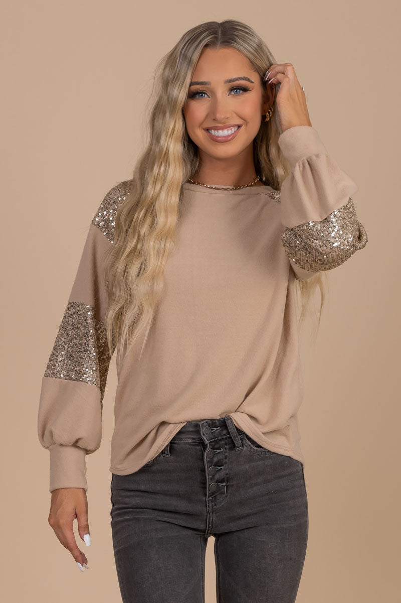 gold sequin top for holidays