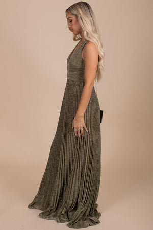boutique women's shimmery full length gown