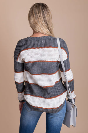 women's striped sweater for fall