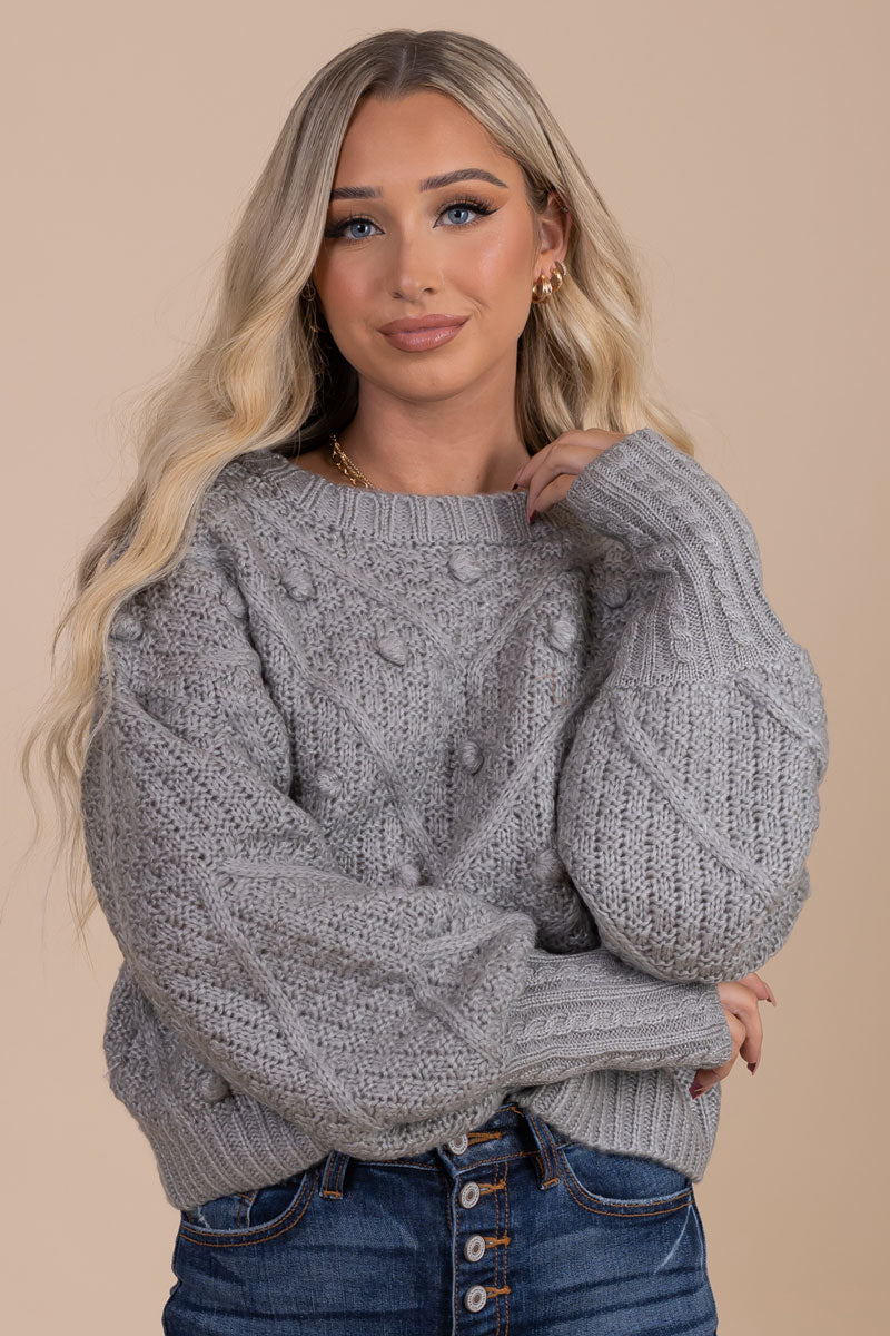 textured knit sweater for fall