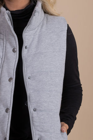 trendy heather gray vest