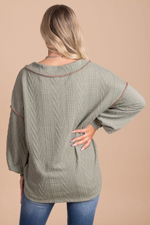 boutique fall and winter light green sweater