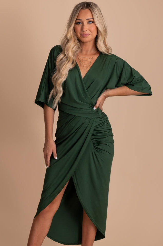 Now Or Never Faux Wrap Dress