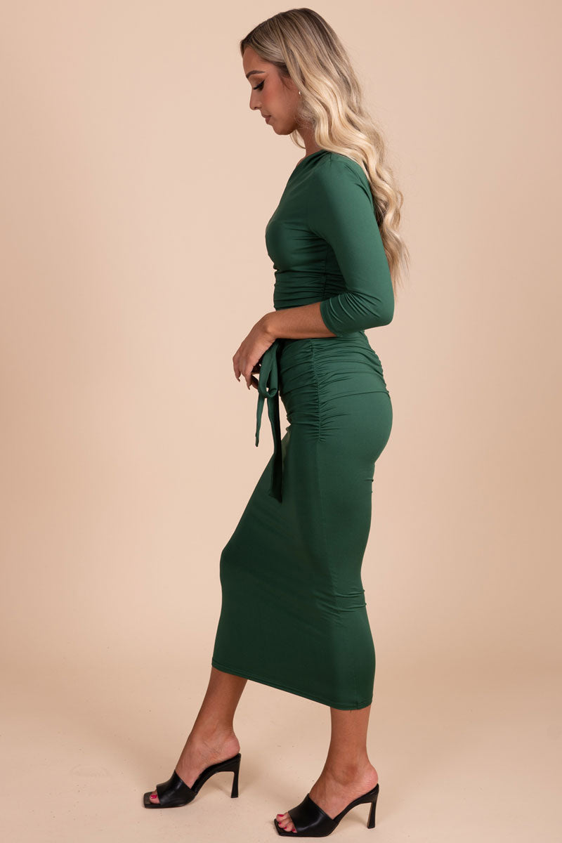 Emerald green clearance midi dress