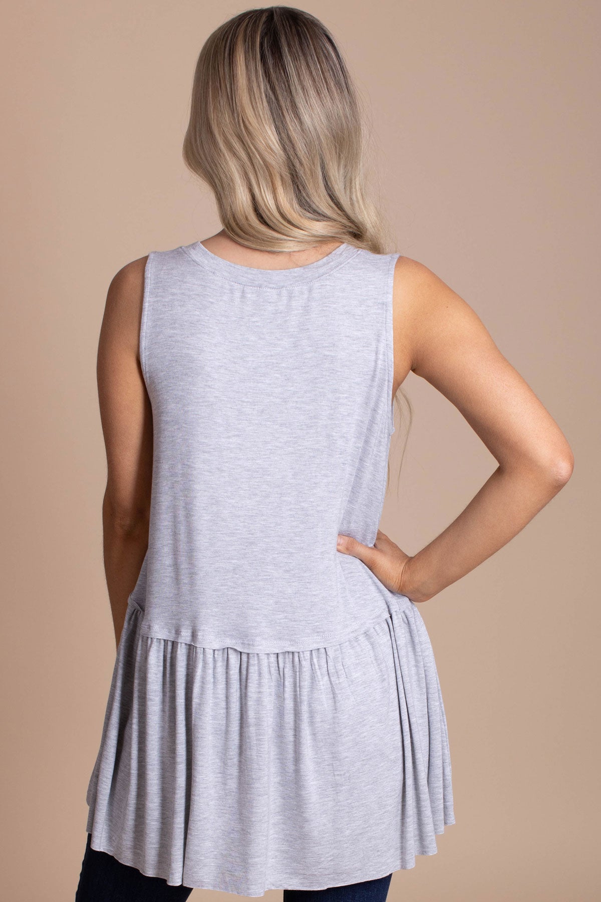 Boutique Heather Gray Top For Women