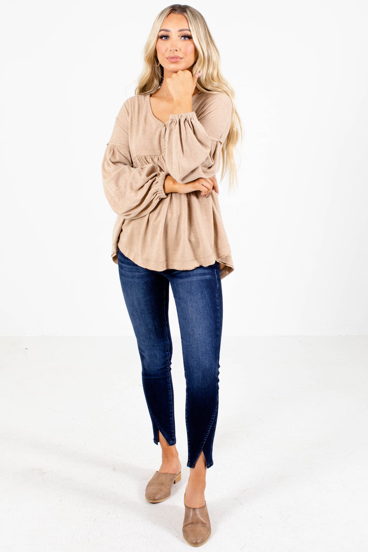 Taupe Boutique Top.