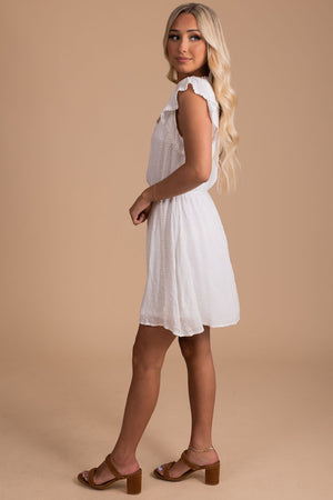 Cream Cute and Comfortable Boutique Mini Dresses for Women
