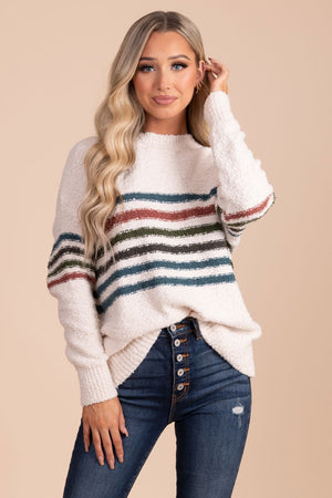 women's striped knit sweater