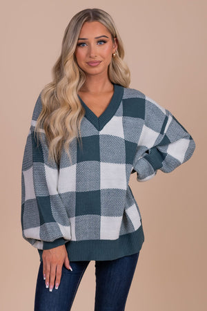 Sundance Slopes Plaid Sweater - Green