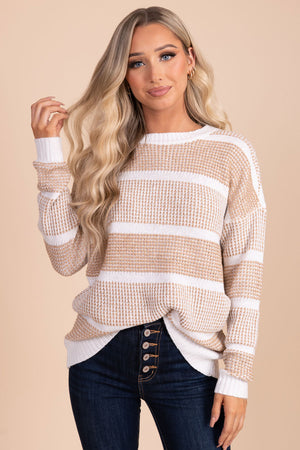boutique striped pullover knit sweater