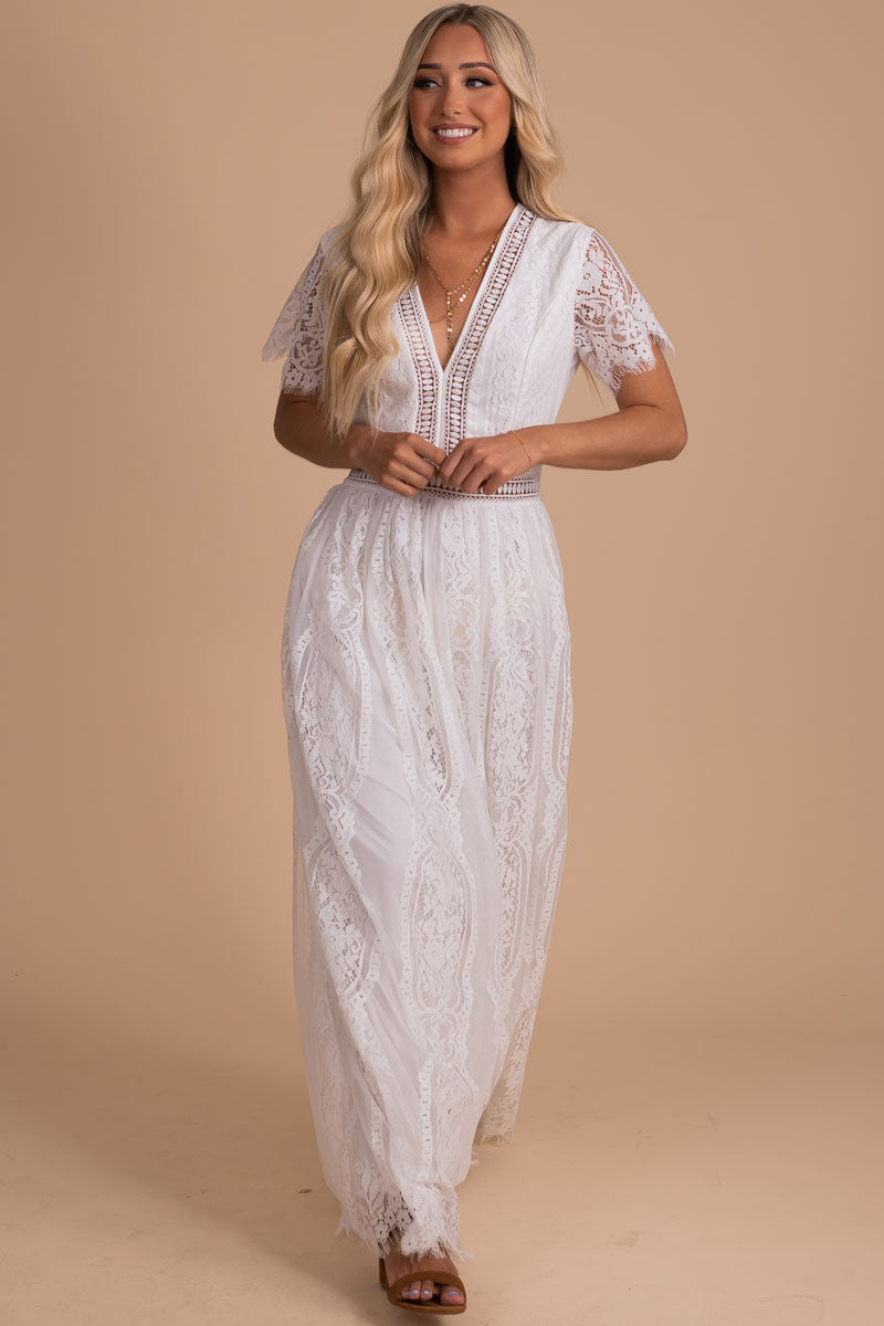 Make Your Heart Race Maxi Dress - White