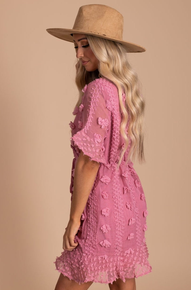 Moving On Textured Mini Dress | Boutique Women's Dresses