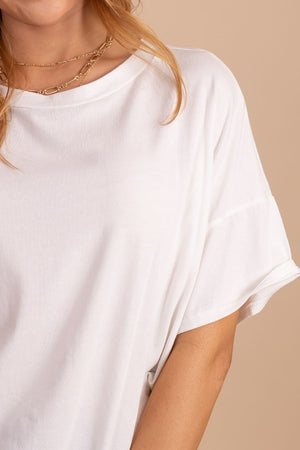 White Cute and Comfortable Boutique T-Shirts for Women