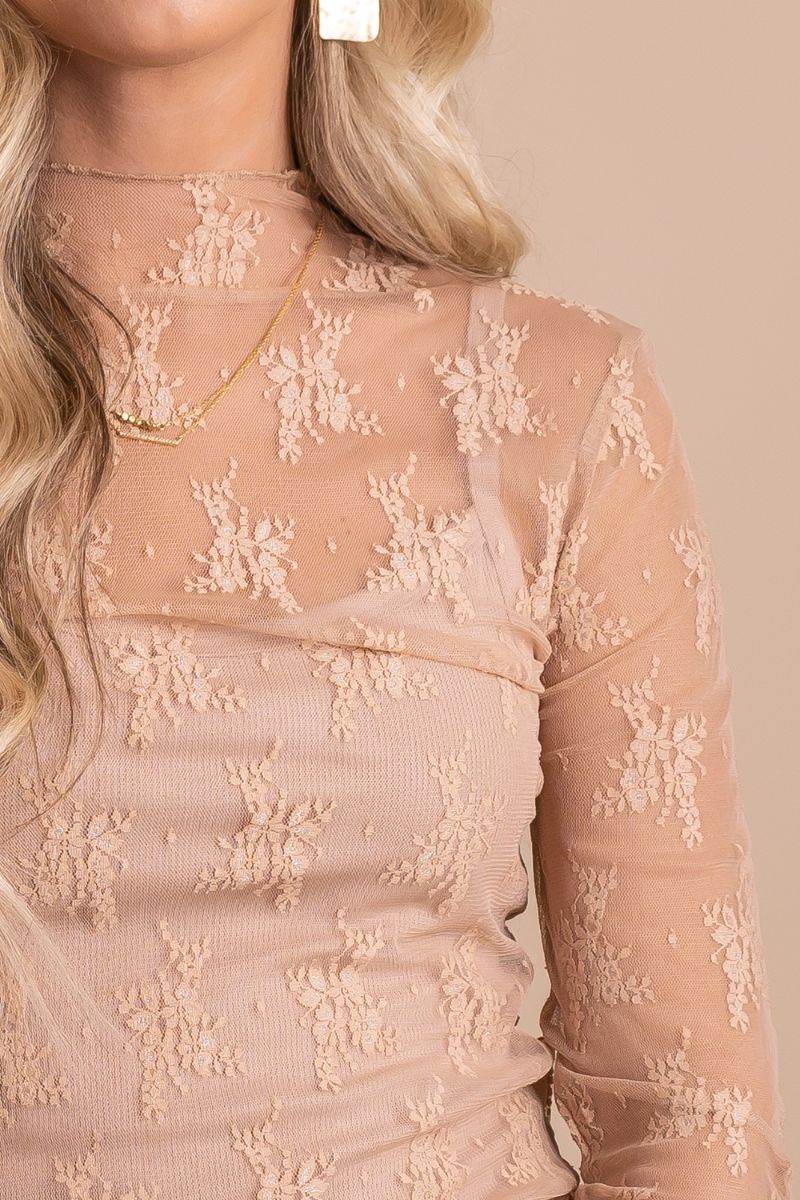 Gold lace long outlet sleeve top