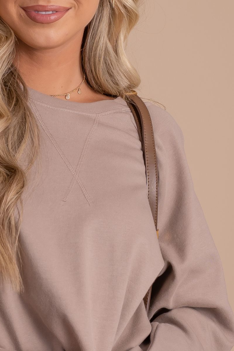 Light Brown Cute and Comfortable Boutique Sweaters for Women