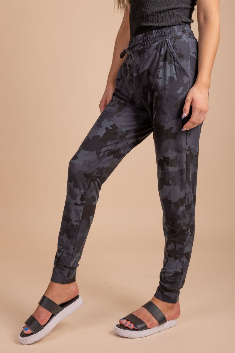 Relaxed Fit Active Black Camo Joggers