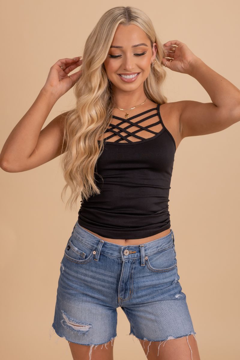Black High-Quality Boutique Tank Tops for Women